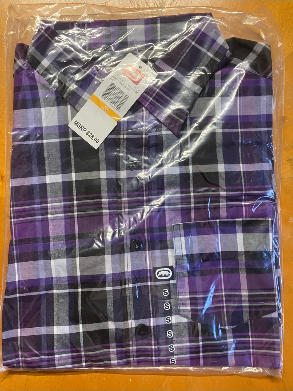 NWT Ecko Unltd Purple Haze Plaid Button Down Shirt S